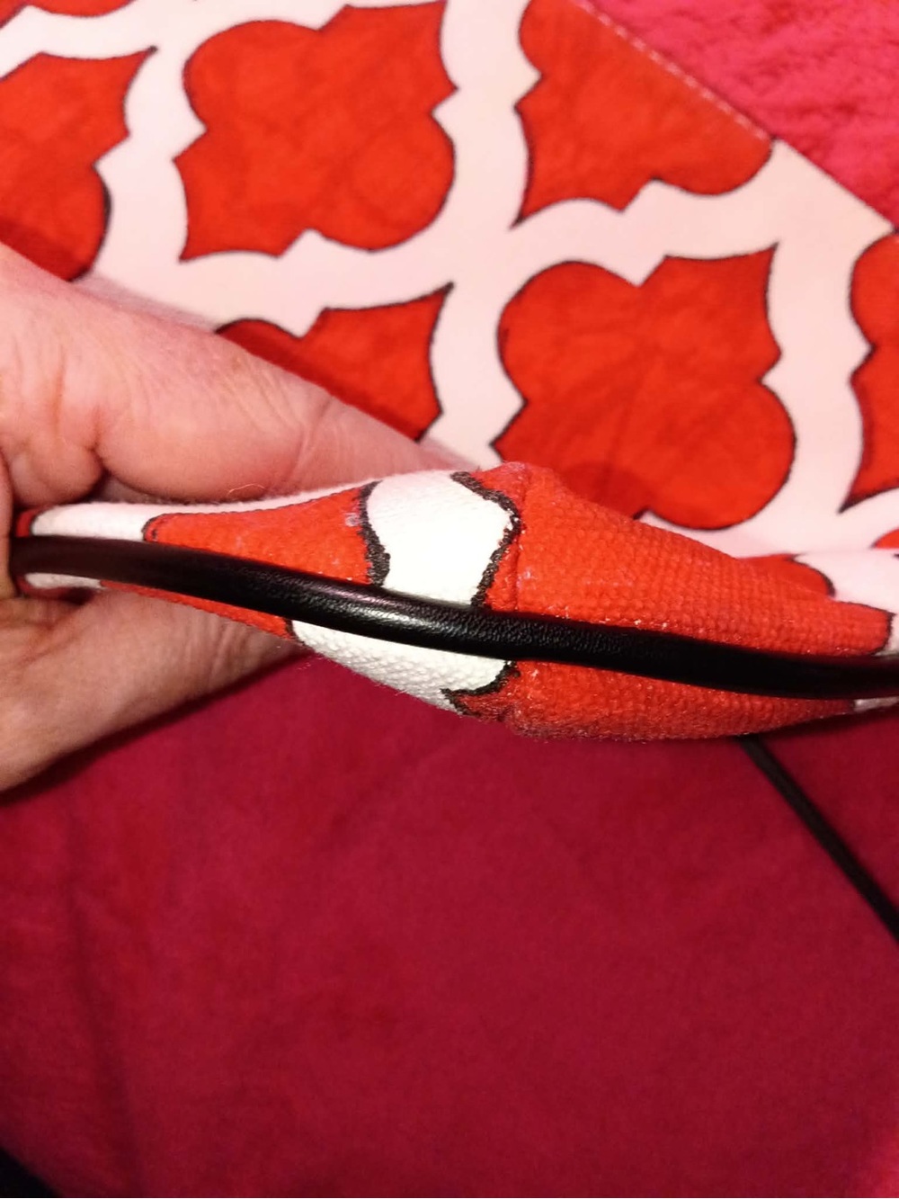 Brighton Red and Black Bird Motif Crossbody Bag - Picture 3 of 6